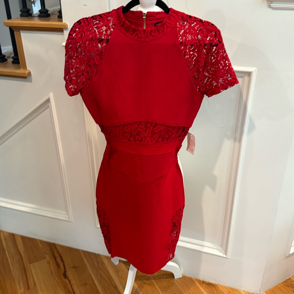 Women's Red Lace Detail Dress